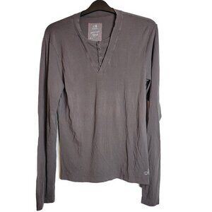 deha garment dyed long sleeve top - made in Italy -sz L